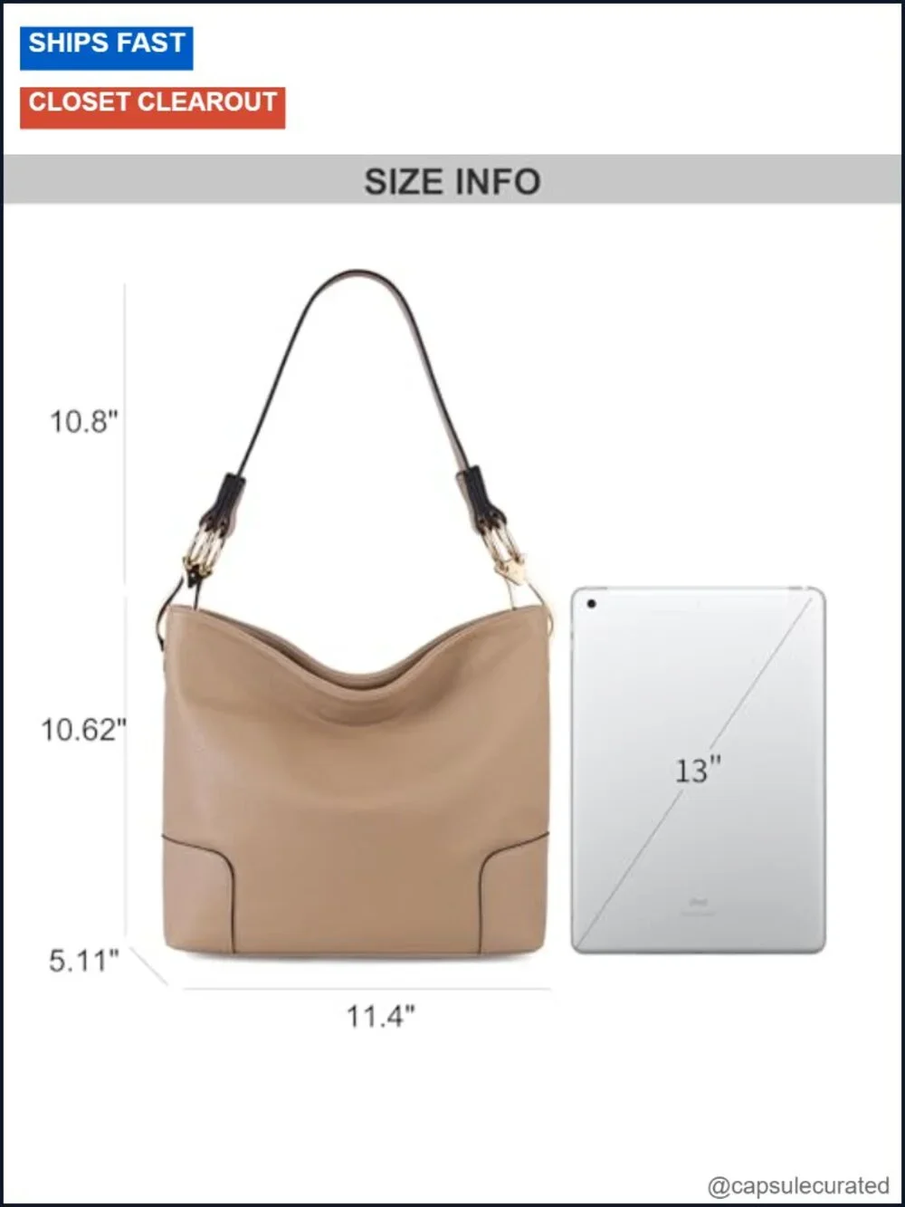 Faux Leather Hobo Bag Women Shoulder Purse Slouchy Handbag
